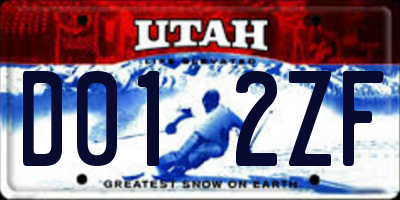 UT license plate D012ZF