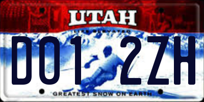 UT license plate D012ZH