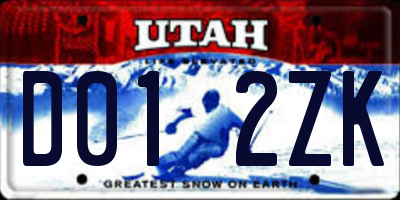 UT license plate D012ZK