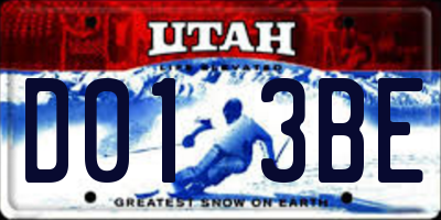 UT license plate D013BE