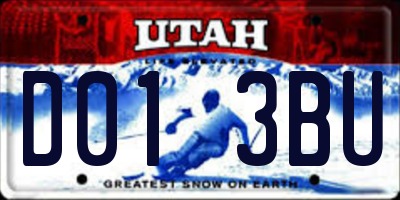 UT license plate D013BU