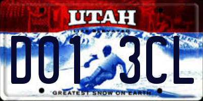 UT license plate D013CL