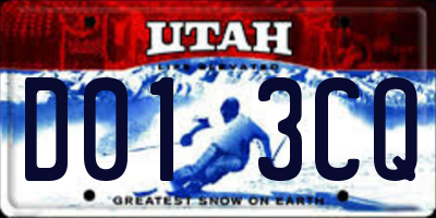 UT license plate D013CQ