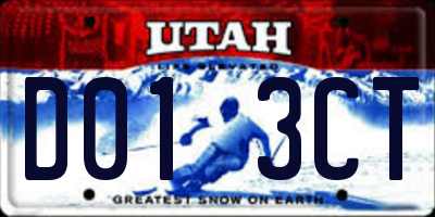 UT license plate D013CT