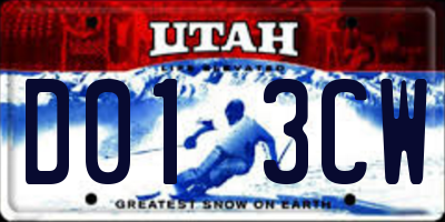 UT license plate D013CW