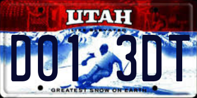 UT license plate D013DT