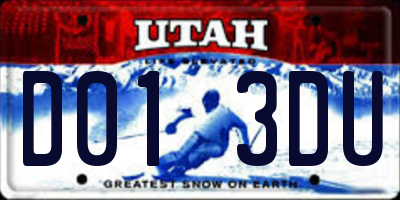 UT license plate D013DU