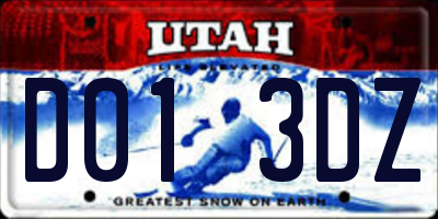 UT license plate D013DZ