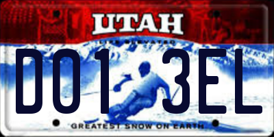 UT license plate D013EL