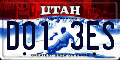 UT license plate D013ES
