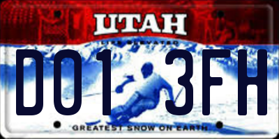 UT license plate D013FH