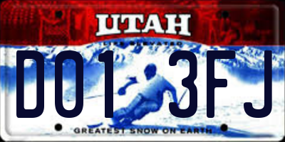 UT license plate D013FJ