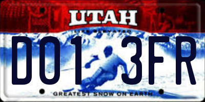UT license plate D013FR