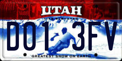UT license plate D013FV