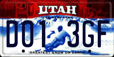 UT license plate D013GF