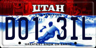 UT license plate D013IL