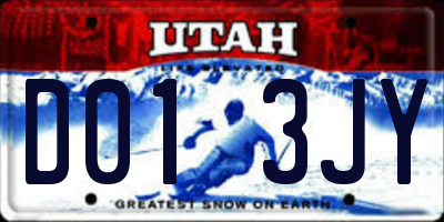 UT license plate D013JY