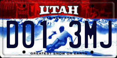 UT license plate D013MJ