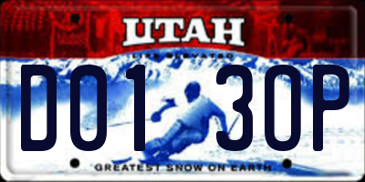 UT license plate D013OP