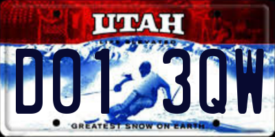 UT license plate D013QW