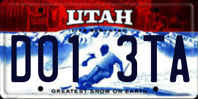 UT license plate D013TA