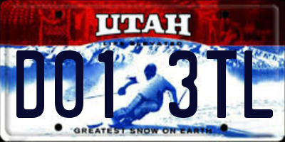 UT license plate D013TL