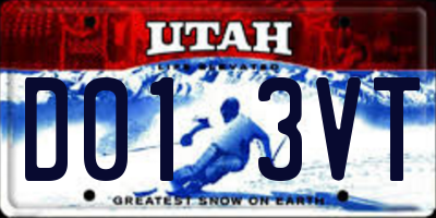 UT license plate D013VT