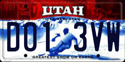 UT license plate D013VW
