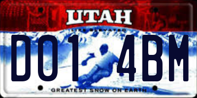 UT license plate D014BM