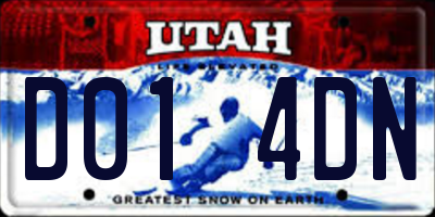 UT license plate D014DN