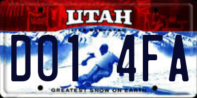 UT license plate D014FA