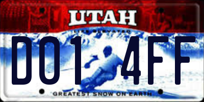 UT license plate D014FF