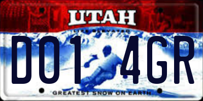 UT license plate D014GR