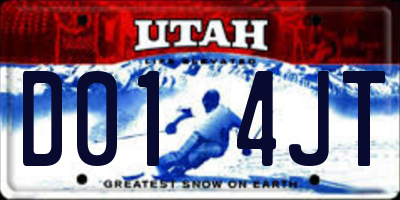 UT license plate D014JT