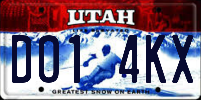 UT license plate D014KX