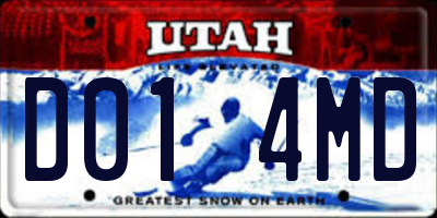 UT license plate D014MD