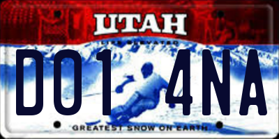 UT license plate D014NA