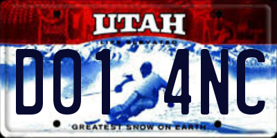 UT license plate D014NC