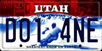 UT license plate D014NE