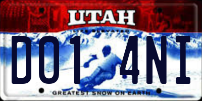 UT license plate D014NI