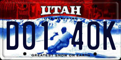 UT license plate D014OK
