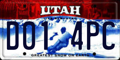 UT license plate D014PC