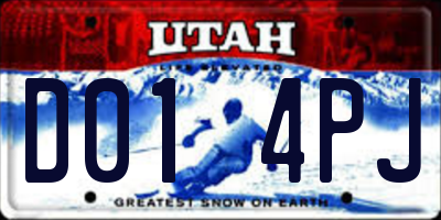 UT license plate D014PJ