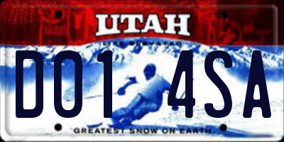 UT license plate D014SA