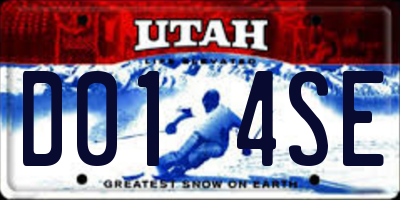 UT license plate D014SE