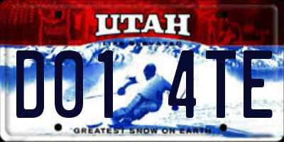 UT license plate D014TE