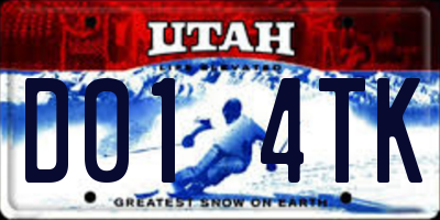 UT license plate D014TK