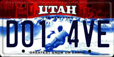 UT license plate D014VE