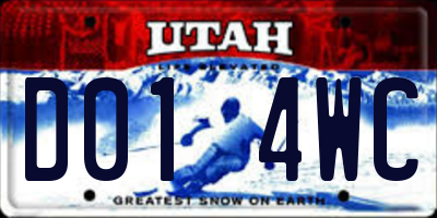 UT license plate D014WC
