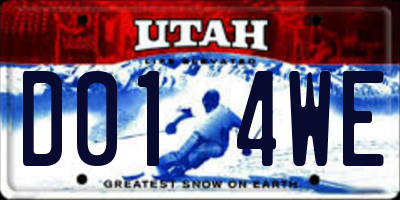 UT license plate D014WE